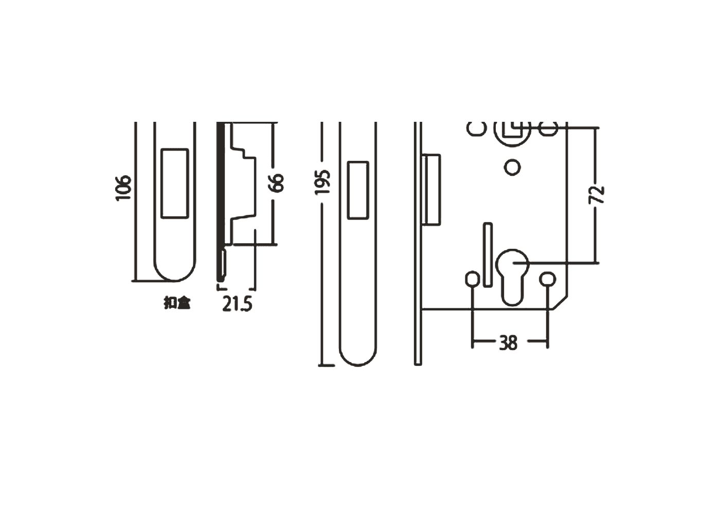 Magnetic Lockbody Dimensions
