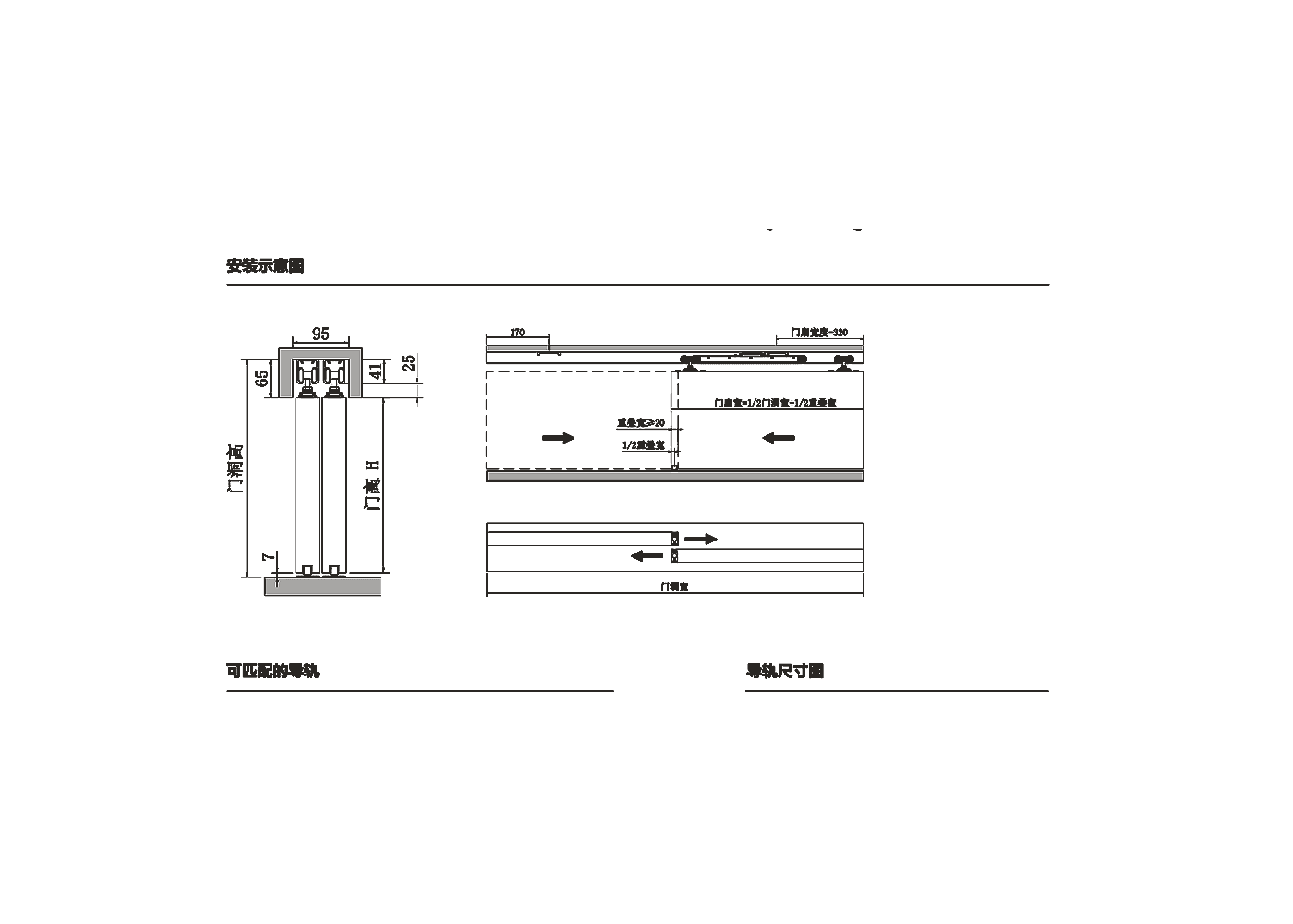 Buffered Sliding System Dimensions