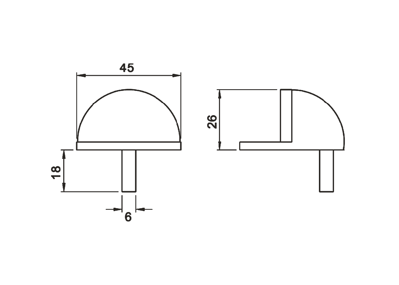 Semicircular Floor Door Stop Dimensions