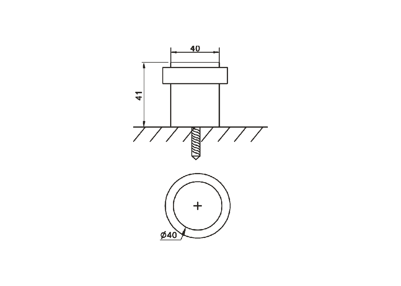 Cylindrical Floor Door Stop Dimensions
