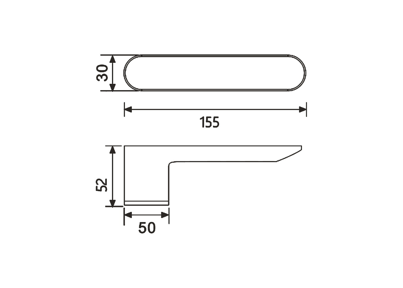 MARBELLA Door Handle Dimensions