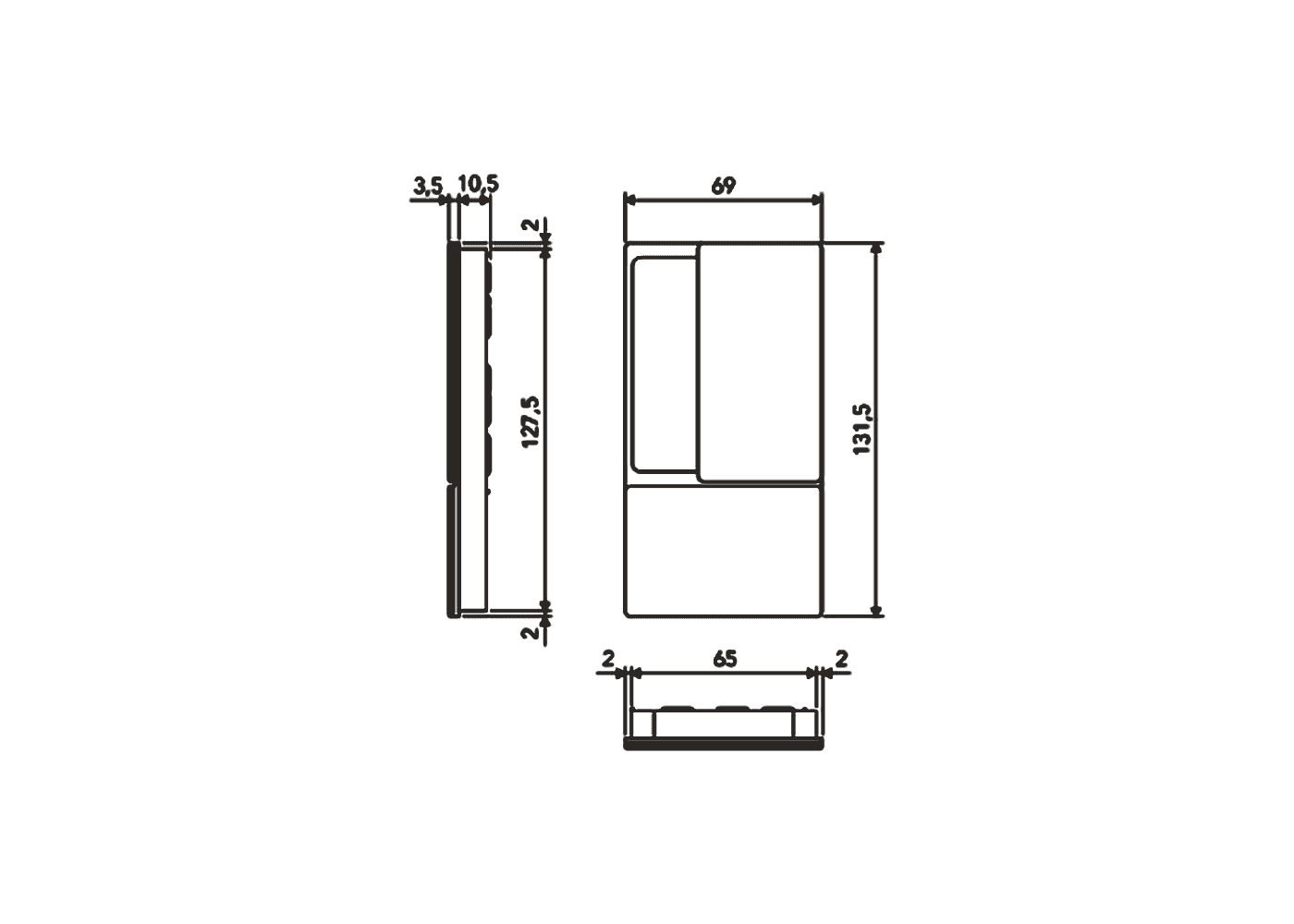ETHAN Sliding Door Handle Dimensions