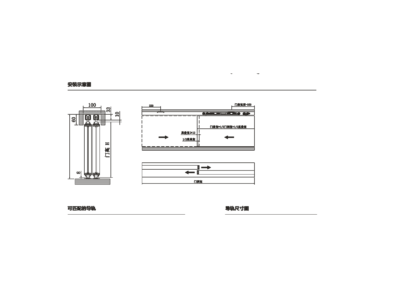 Slim Sliding System Dimensions