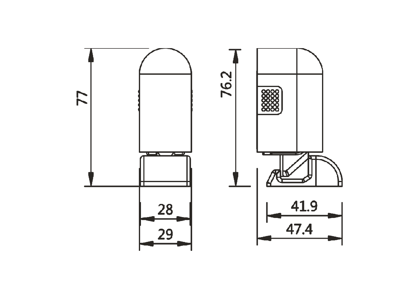 Adjustable Non-magnetic Silent Door Stop Dimensions