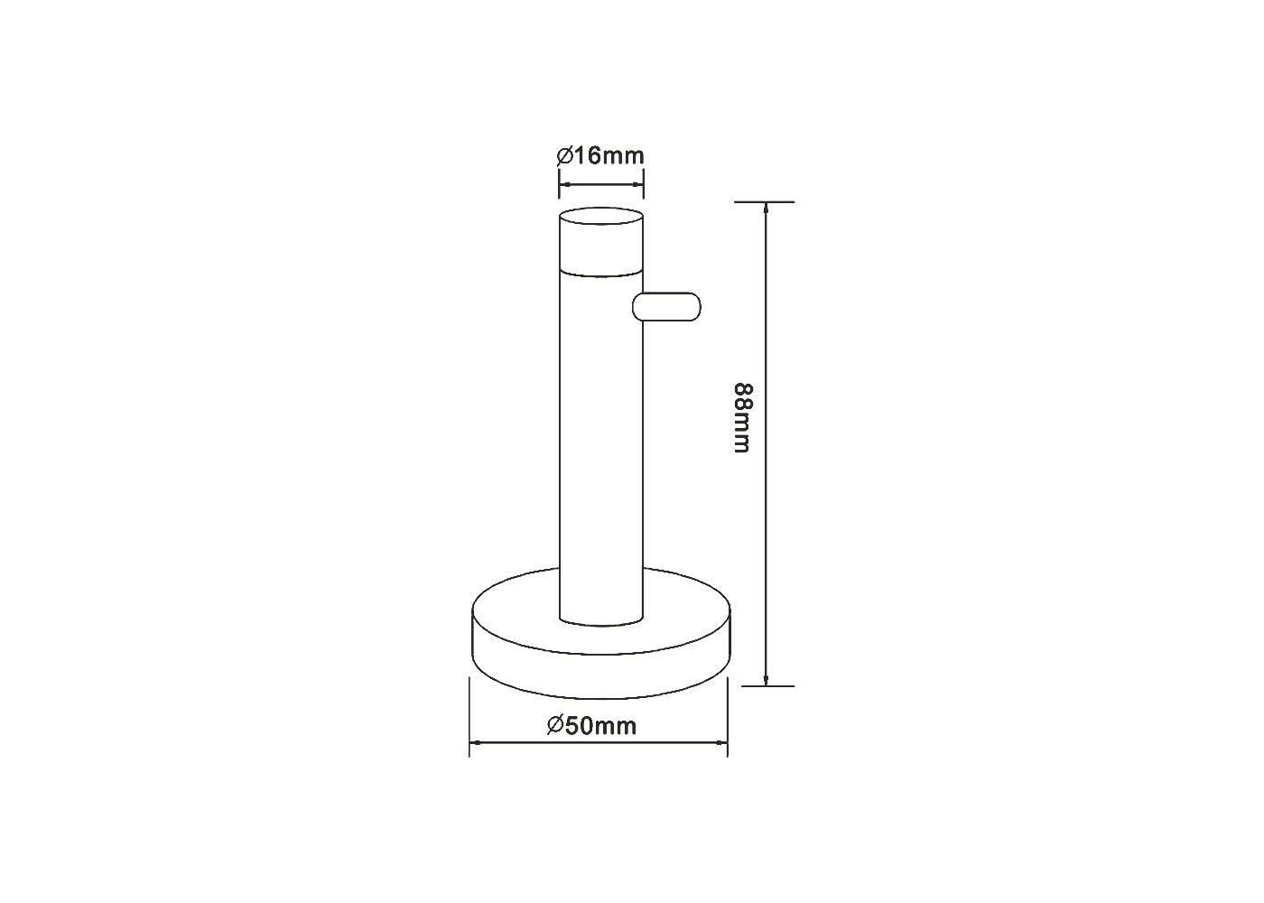 Pin Wall-mounted Door Stop Dimensions
