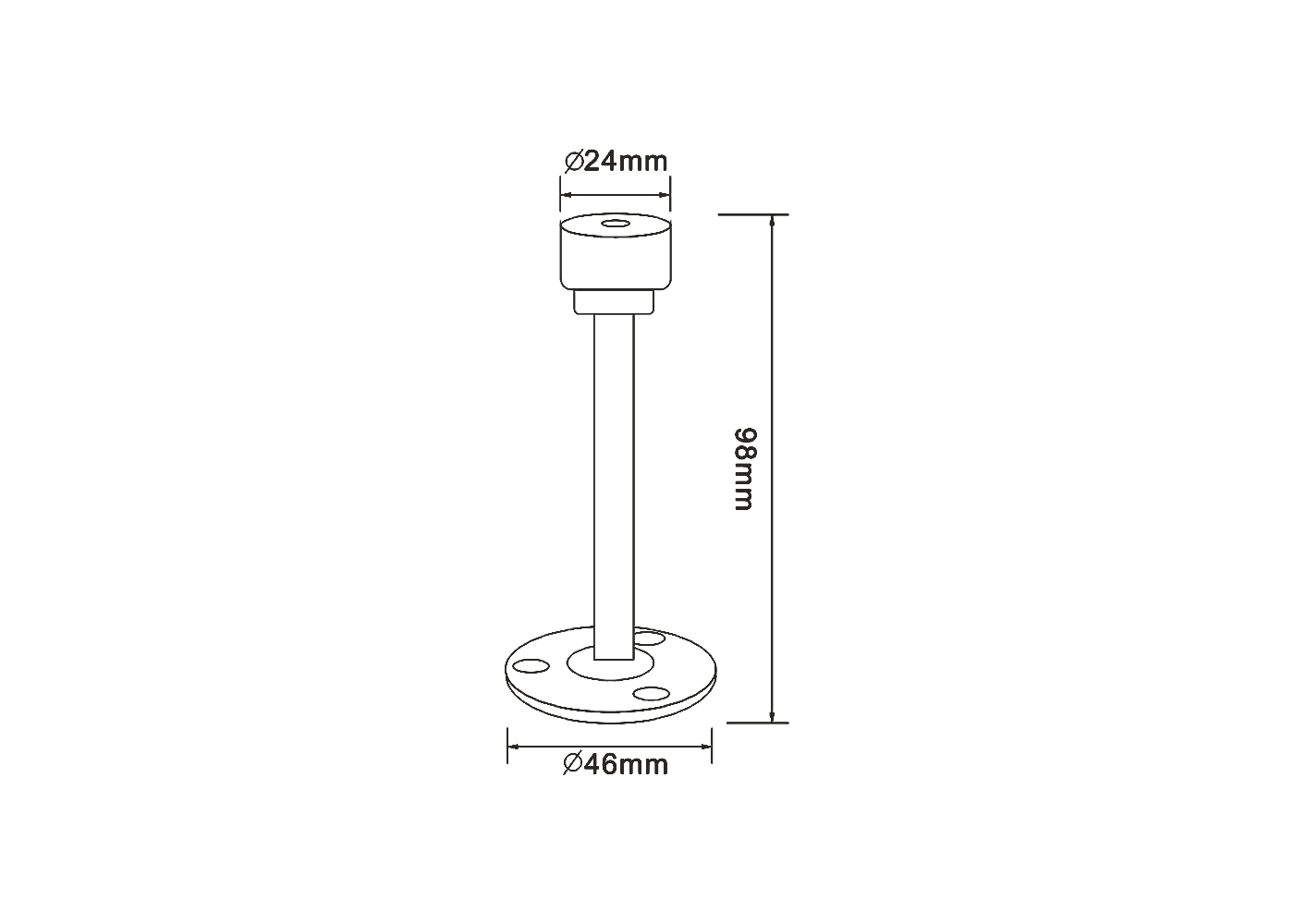 Straight Wall-mounted Door Stop Dimensions