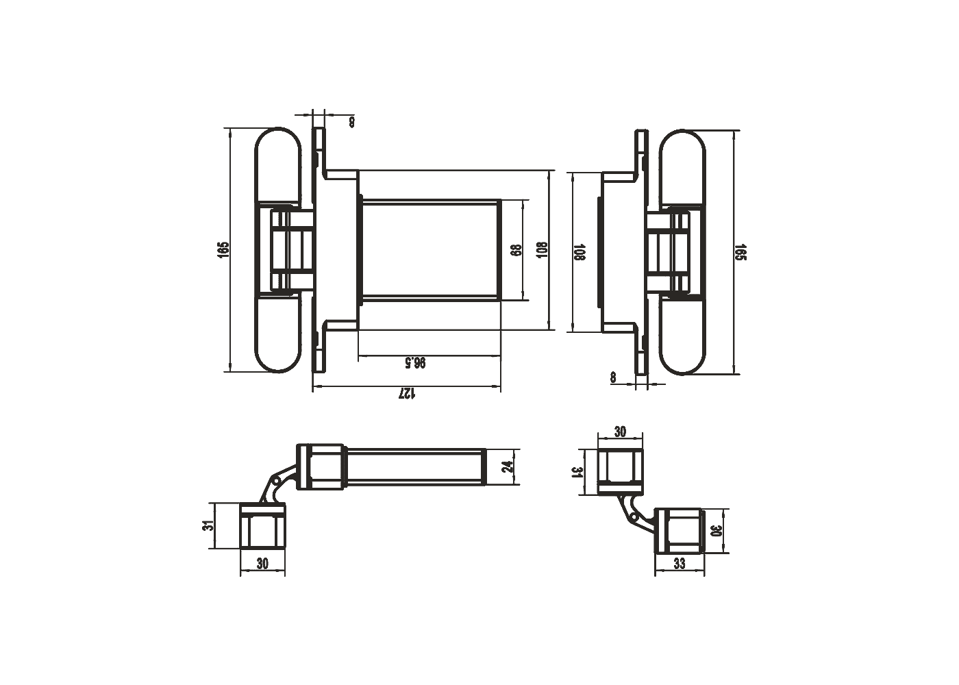 Wide-angle Concealed Hydraulic Self-closing Hinge Dimensions