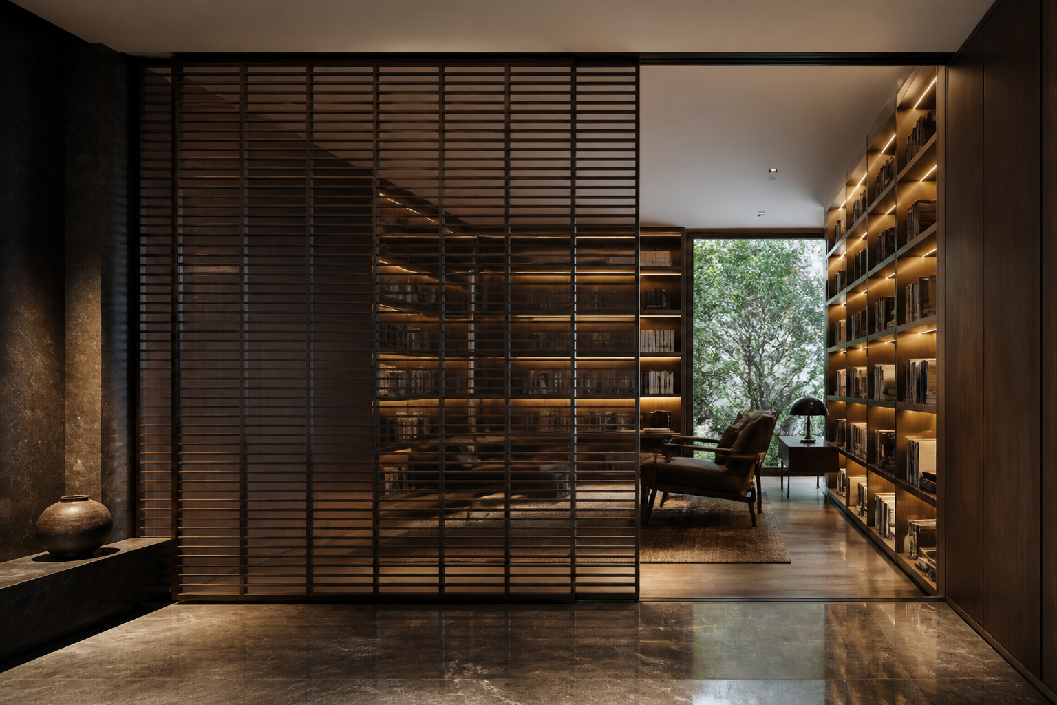 A minimalist sliding system designed for concealment and service